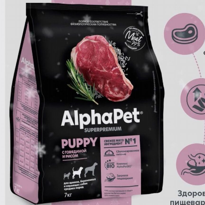 Сухой корм для щенков alpha pet