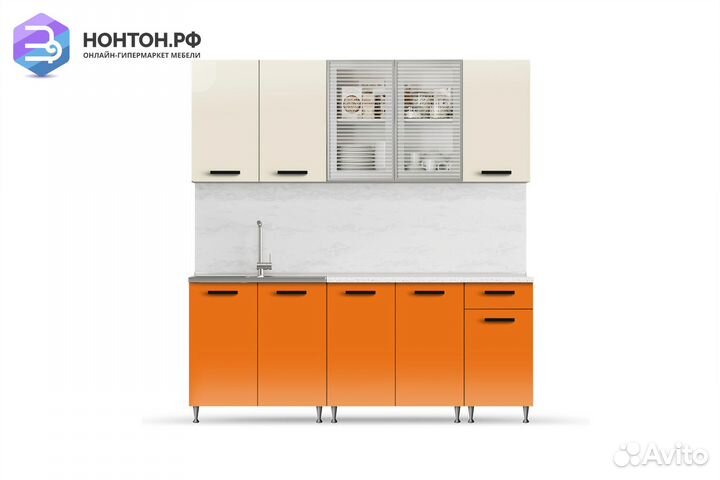 Кухня Рио-1 2.0м бежевый / манго