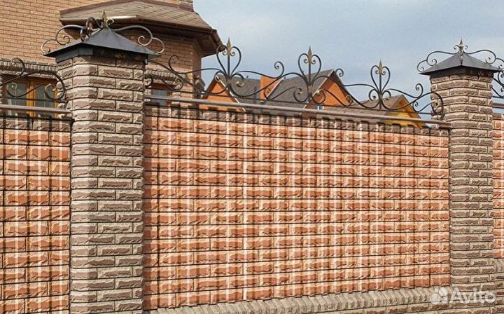 Забор из профнастила с металлическими столбами кач
