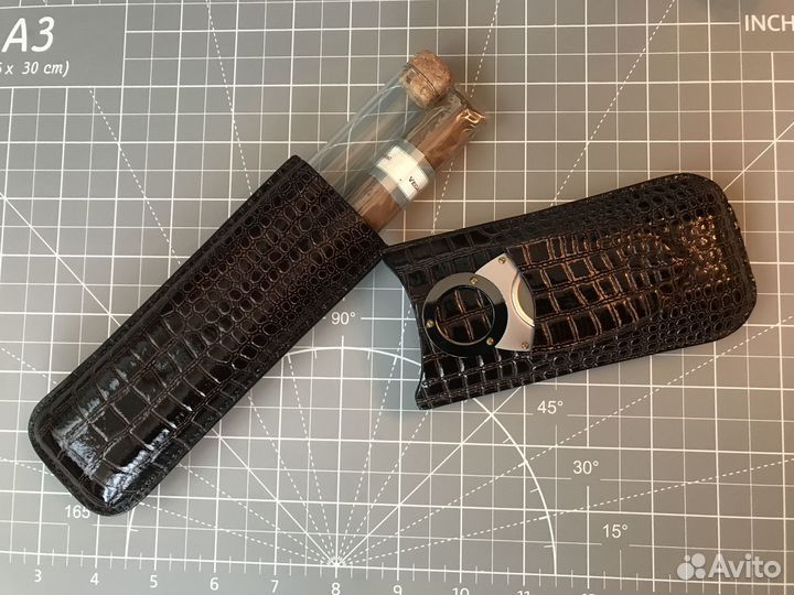 Портсигар с резаком, кожа