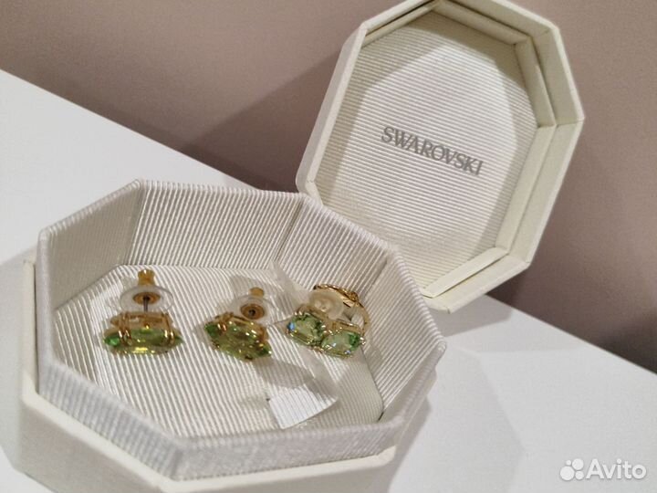 Серьги+кафф Swarovski