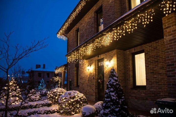 Гирлянда уличная 20 м желтая