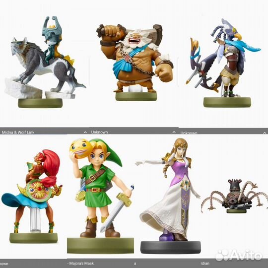 Zelda Набор карточек Амибо 7 шт