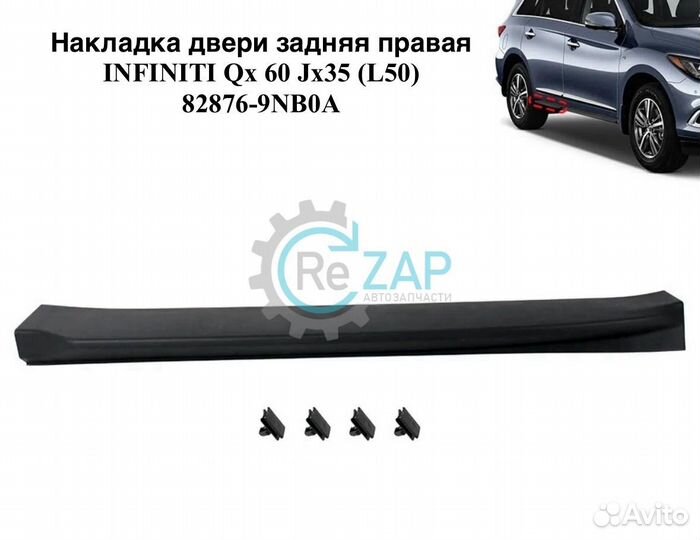 Накладка двери задняя правая infiniti Qx60 Jx35