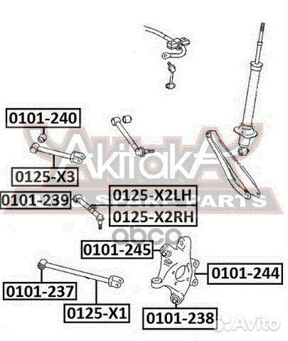 Сайлентблок toyota mark X -14 задней цапфы 0101238