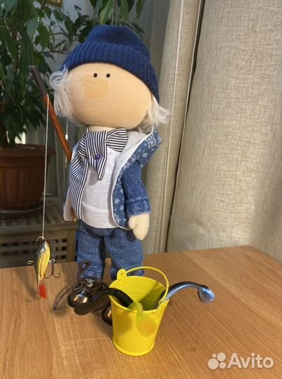 Кукла рыбак на заказ