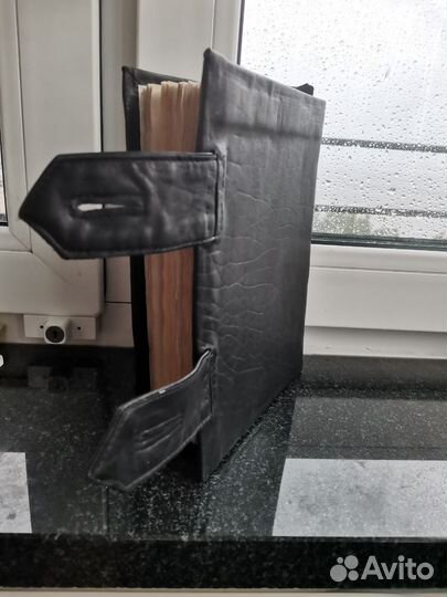 Блокнот-книга А5, крафт, нелинован, нат.кожа