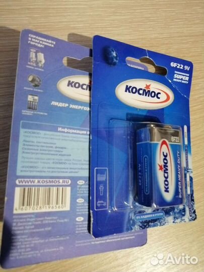 Батарейка 6f22 9v космос