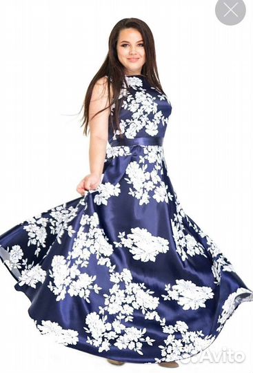 Платье макси вечернее, праздничное, атласное