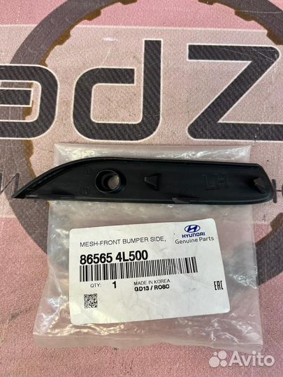 Заглушка бампера под туманкой левый Solaris 14-17