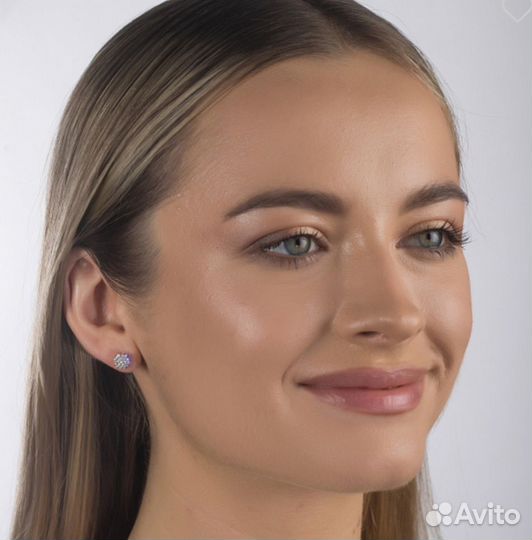 Серебряные серьги с бриллиантами