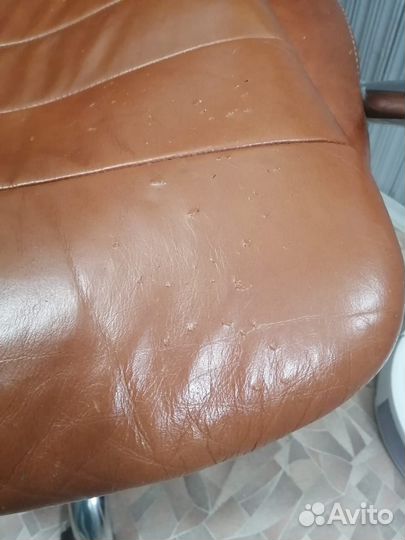 Компьютерное кресло натуральная кожа
