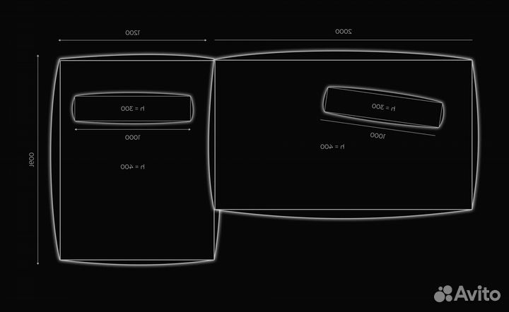 Диван 3200х1600 мм