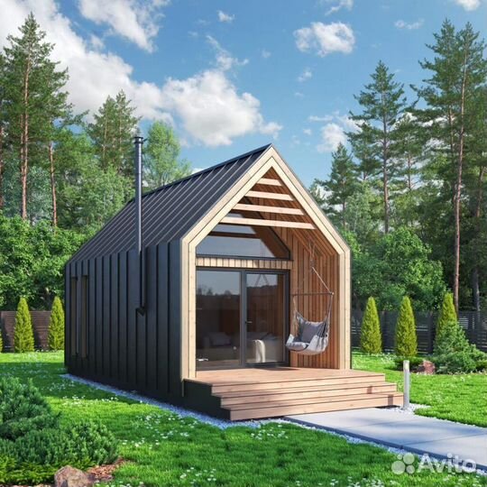 Каркасный дом под ключ 33м2 Барнхаус33