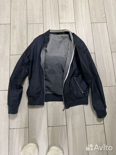 Бомбер синий m