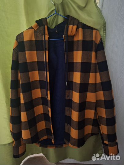 Фланелевая рубашка с капюшоном