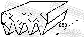 Ремень поликлиновой 4PK850 88126-4L850 88126-4L850