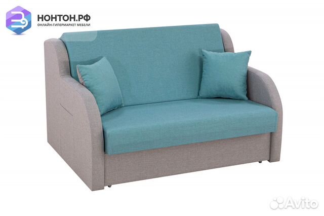 Диван аккордеон Ремикс 2 серо-голубой