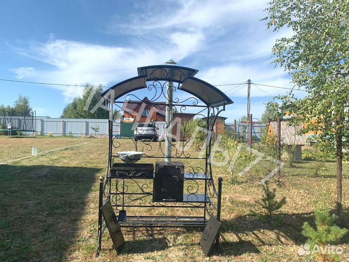 Мангал с печью под казан