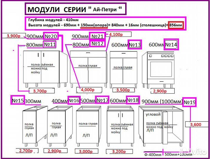 Кухонные пеналы Ай-Петри