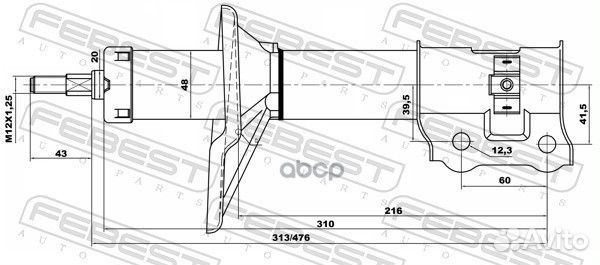 Амортизатор передний правый 12666695FR Febest