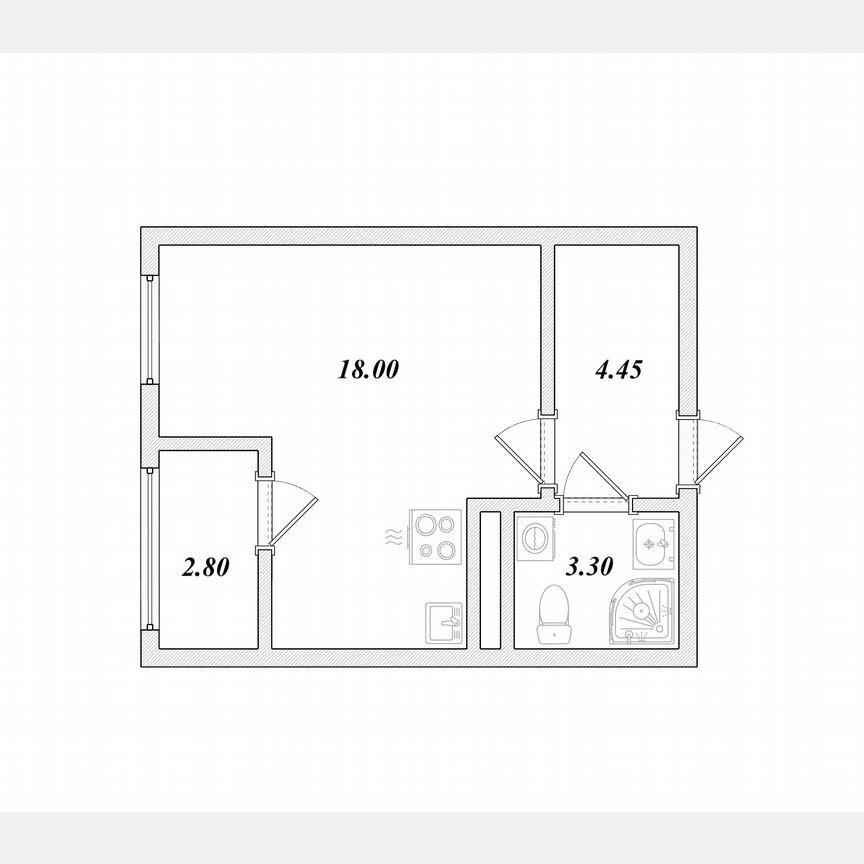 Квартира-студия, 25,8 м², 7/12 эт.