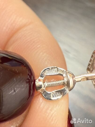 Нежные пусеты из белого золота 585 пробы Сердце