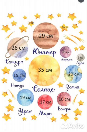 Космос.Интерьерные наклейки