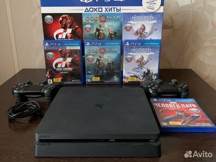 Sony PS4 slim 1tb + 4 игры