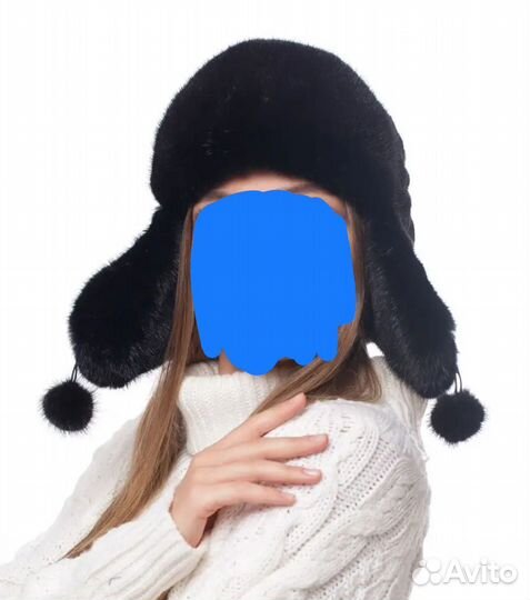 Шапка ушанка норковая женская