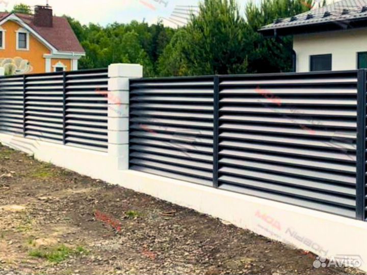 Забор жалюзи горизонтальный