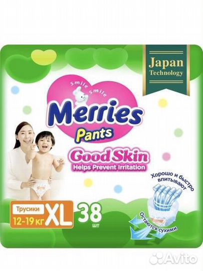 Трусики Merries Xl Good Skin 38 шт
