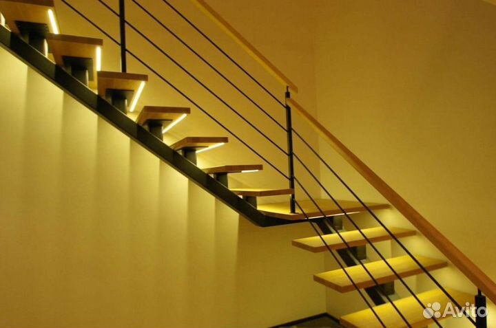 Светодиодная подсветка лестницы и перил a 55