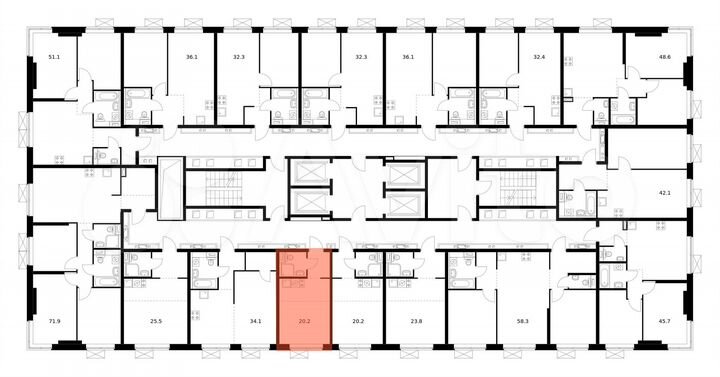 Квартира-студия, 20,2 м², 10/33 эт.