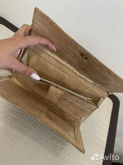 Сумка клатч из питона, нат. кожа, ручная работа