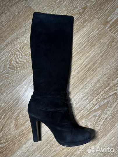 Сапоги замшевые, женские, демисезонные