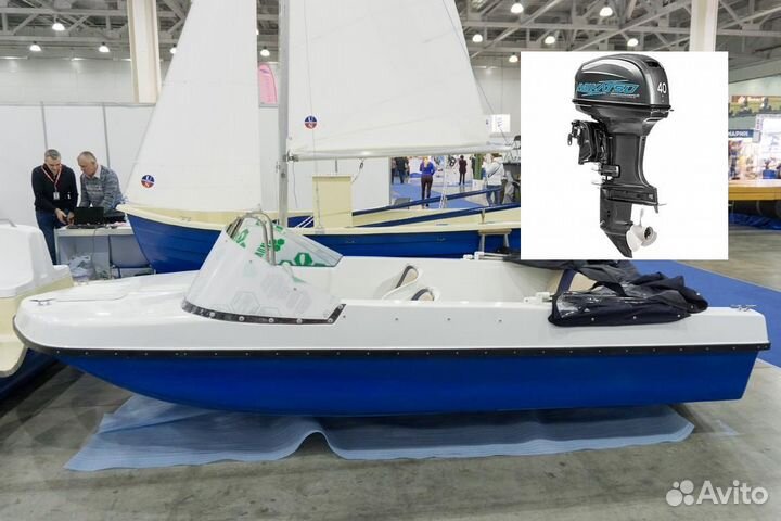 Стеклопластиковый катер с мотором Легант-430 Авто