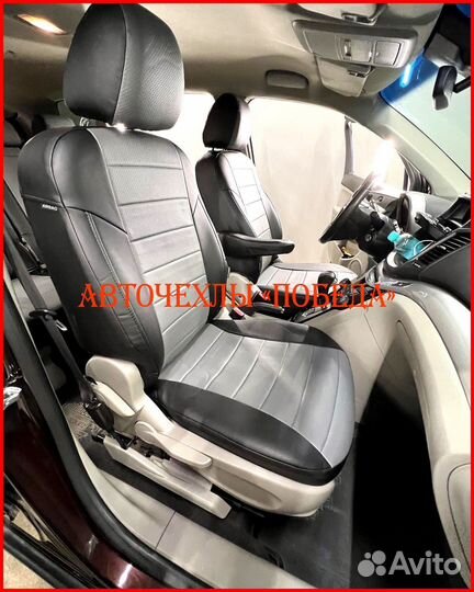 Чехлы Chevrolet Orlando из экокожи чёрно-серые