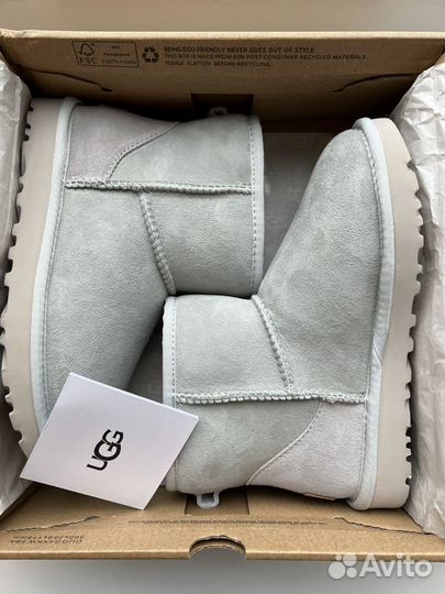 Угги Женские UGG classic mini II grey violet