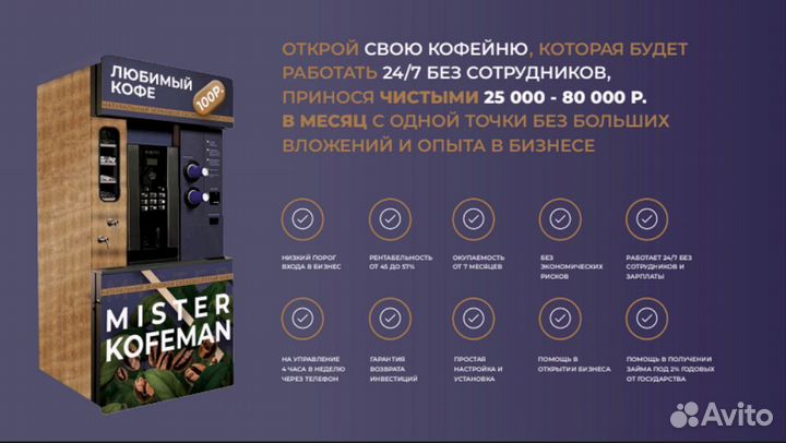 Бизнес кофейня самообслуживания под ключ