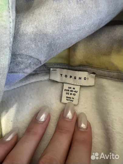 Худи с разноцветным мраморным принтом Topshop