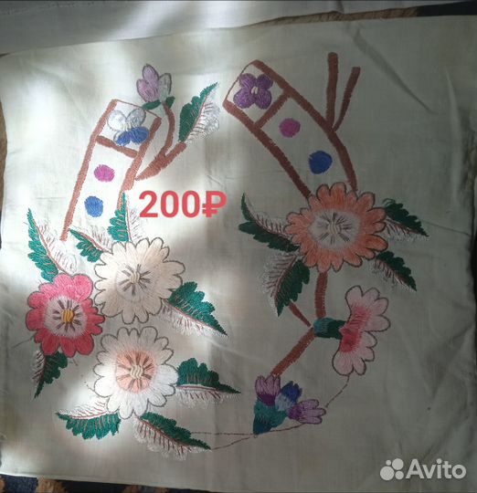 Скатерть старинная.Вышивка крестом