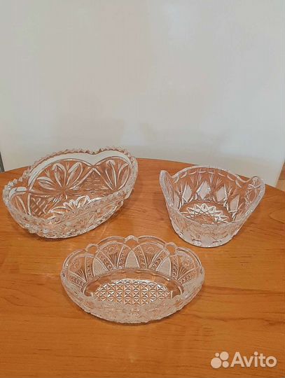 Хрустальная ваза,конфетница, икорница из СССР