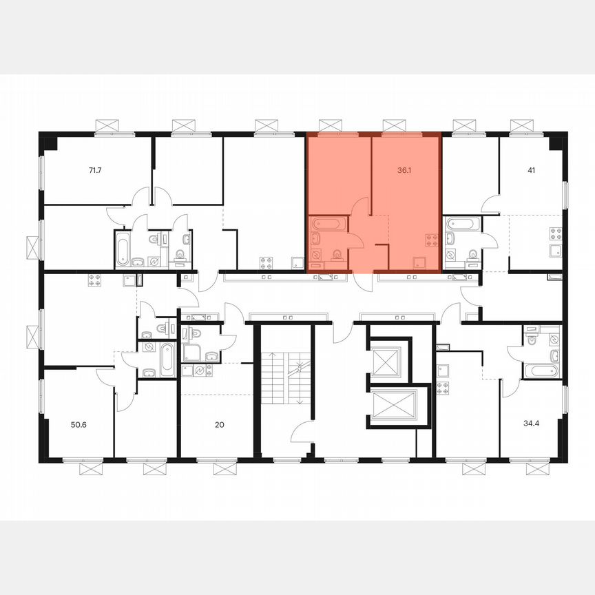 1-к. квартира, 36,1 м², 16/17 эт.