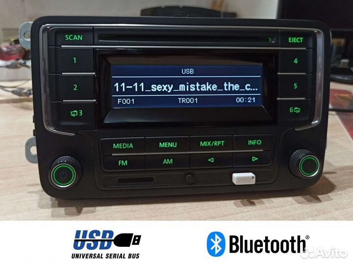 Штатная магнитола с Bluetooth usb Skoda Volkswagen