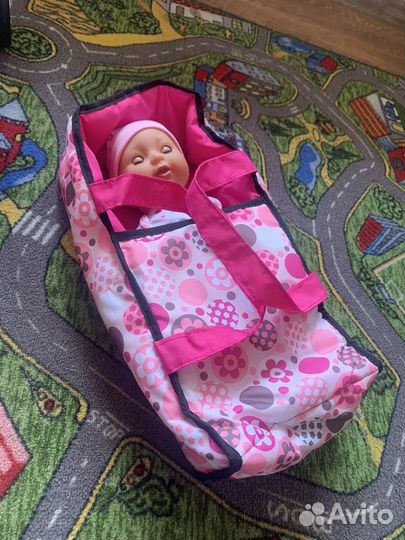 Пупс с коляской