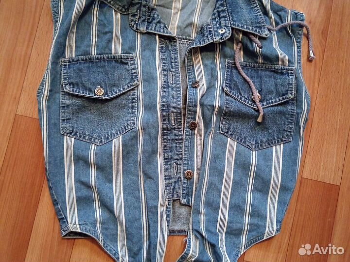Джинсовая жилетка для девочки