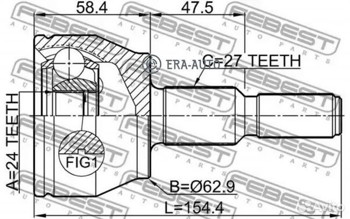 Febest 2110-CB7 24X63X27 ford focus III CB8 2011- 2110-CB7