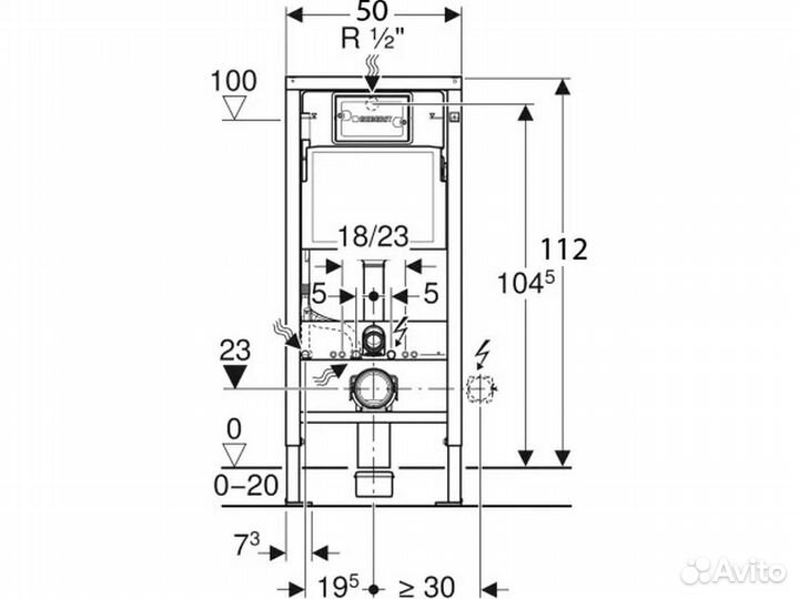 Инсталляция Geberit Duofix с кнопкой 458.163.21.1