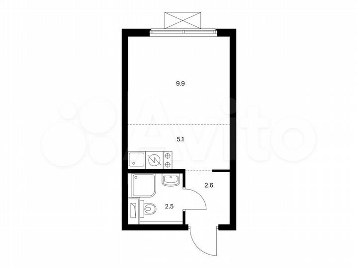 Квартира-студия, 20,1 м², 7/19 эт.